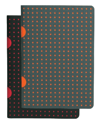 Book cover for Black on Red / Grey on Orange (set of two) B7 Grid Notebooks