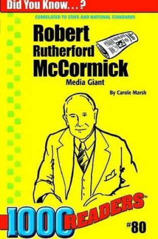 Cover of Robert R McCormick