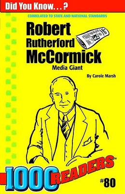 Book cover for Robert R McCormick