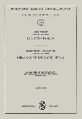 Book cover for Radiation Damage. Behaviour of Insonated Metals