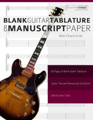 Book cover for Blank Guitar Tablature and Manuscript Paper with Chord Grids