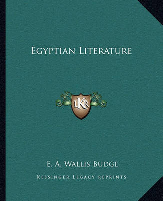 Book cover for Egyptian Literature