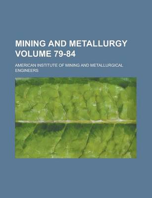 Book cover for Mining and Metallurgy Volume 79-84