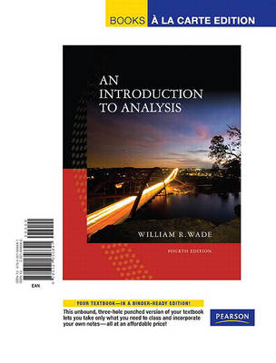 Book cover for Introduction to Analysis, An, Books a la Carte Edition