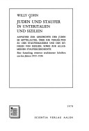 Book cover for Juden Und Staufer in Interitalien Und Sizilien