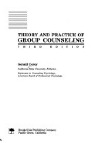 Cover of Theory and Practice of Group Counseling