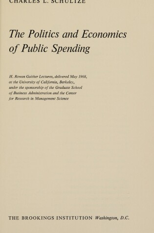 Cover of Politics and Economics of Public Spending