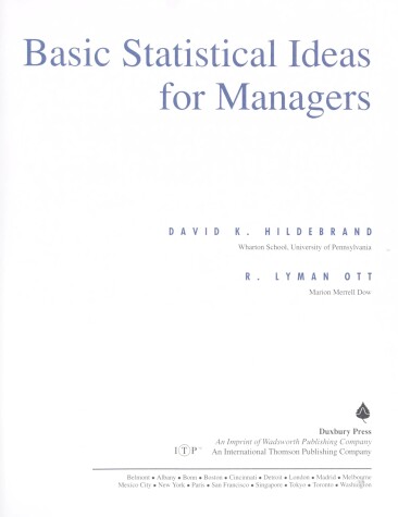 Book cover for Basic Statistical Thinking for Managers