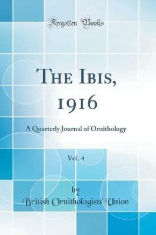 Cover of The Ibis, 1916, Vol. 4