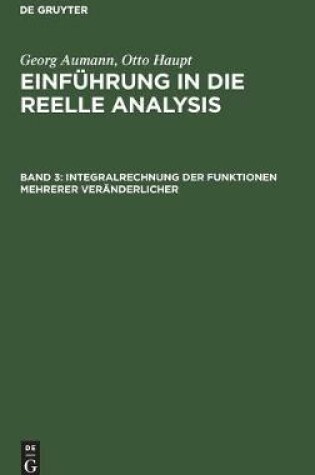 Cover of Integralrechnung Der Funktionen Mehrerer Veranderlicher