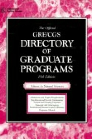 Cover of Official GRE/CGS Directory of Graduate Programs, Vol. a