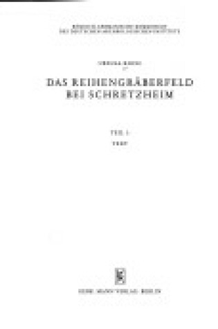 Cover of Das Reihengraberfeld Bei Schretzheim