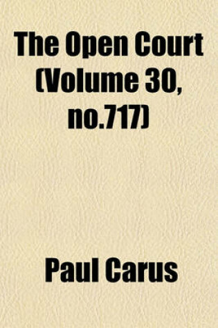 Cover of The Open Court (Volume 30, No.717)