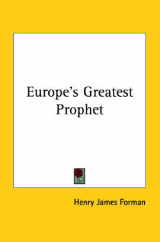 Cover of Europe's Greatest Prophet