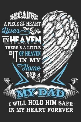 Book cover for Because a piece of my heart lives in heaven there's a little bit of heaven in my home. My dad i will hold him safe in my heart forever