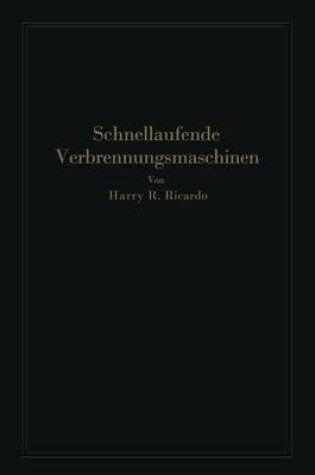 Cover of Schnellaufende Verbrennungsmaschinen