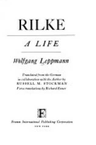 Cover of Rilke-A Life