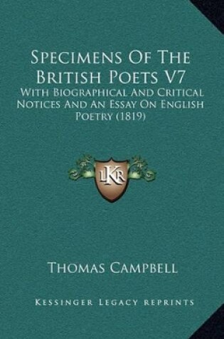 Cover of Specimens of the British Poets V7