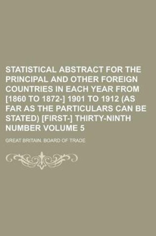 Cover of Statistical Abstract for the Principal and Other Foreign Countries in Each Year from [1860 to 1872-] 1901 to 1912 (as Far as the Particulars Can Be St