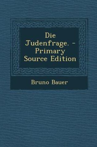 Cover of Die Judenfrage.