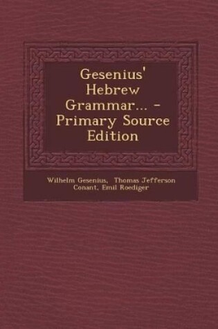 Cover of Gesenius' Hebrew Grammar...