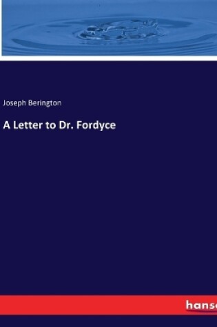 Cover of A Letter to Dr. Fordyce