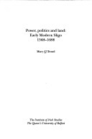 Cover of Power, Politics and Land