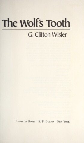 Book cover for Wisler G. Clifton : Wolf'S Tooth (Hbk)