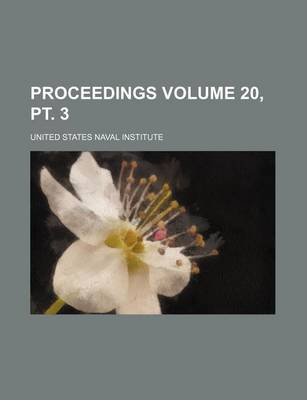 Book cover for Proceedings Volume 20, PT. 3