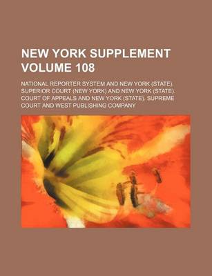 Book cover for New York Supplement Volume 108