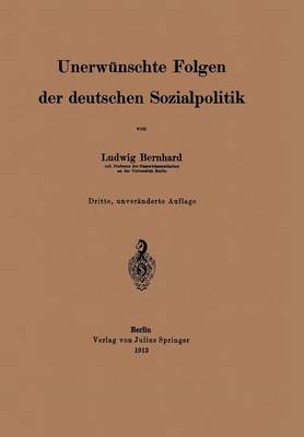 Book cover for Unerwunschte Folgen Der Deutschen Sozialpolitik