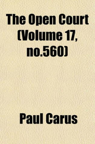 Cover of The Open Court (Volume 17, No.560)