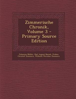 Book cover for Zimmerische Chronik, Volume 3