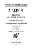 Book cover for Marinus, Proclus Ou Sur Le Bonheur