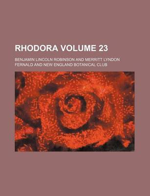 Book cover for Rhodora Volume 23