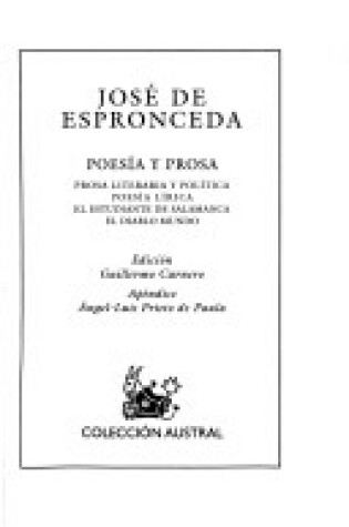 Cover of Poesias y Prosa