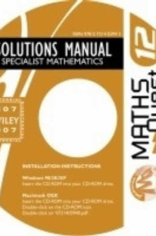 Cover of Maths Quest 12 Specialist Mathematics 2E Solutions CD-ROM