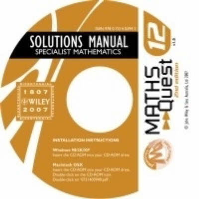 Book cover for Maths Quest 12 Specialist Mathematics 2E Solutions CD-ROM