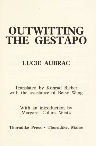 Cover of Outwitting the Gestapo