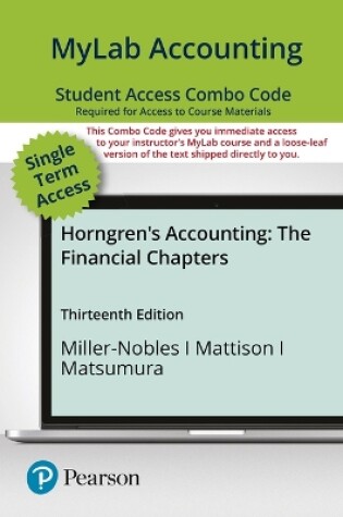 Cover of Mylab Accounting with Pearson Etext -- Combo Access Card -- For Horngren's Accounting, the Financial Chapters
