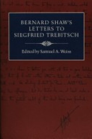 Cover of Bernard Shaw's Letters to Siegfried Trebitsch
