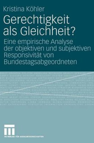 Cover of Gerechtigkeit ALS Gleichheit?