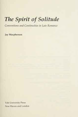 Cover of The Spirit of Solitude