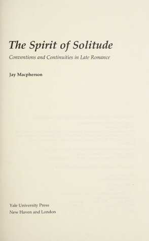 Book cover for The Spirit of Solitude