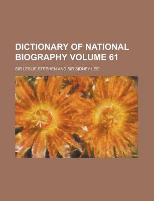 Book cover for Dictionary of National Biography (Volume 15)