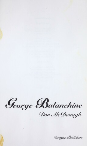 Book cover for George Balanchine