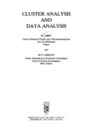Cover of Cluster Analysis and Data Analysis
