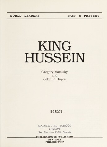 Book cover for King Hussein