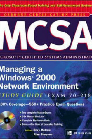 Cover of MCSA Managing a Windows 2000 Network Environment Study Guide (Exam 70-218)