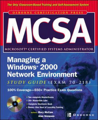 Cover of MCSA Managing a Windows 2000 Network Environment Study Guide (Exam 70-218)